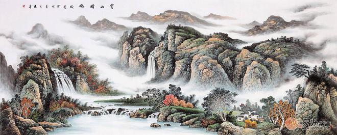 客厅装饰挂什么画？山水画风景靓丽kaiyun(图4)