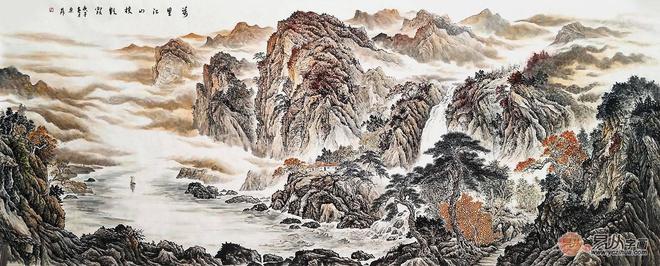 客厅装饰挂什么画？山水画风景靓丽kaiyun(图3)