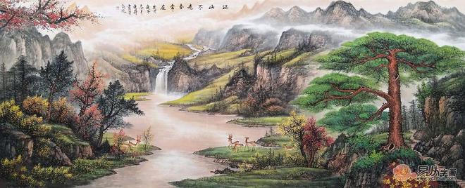 客厅装饰挂什么画？山水画风景靓丽kaiyun(图2)