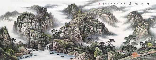 客厅装饰挂什么画？山水画风景靓丽kaiyun(图6)